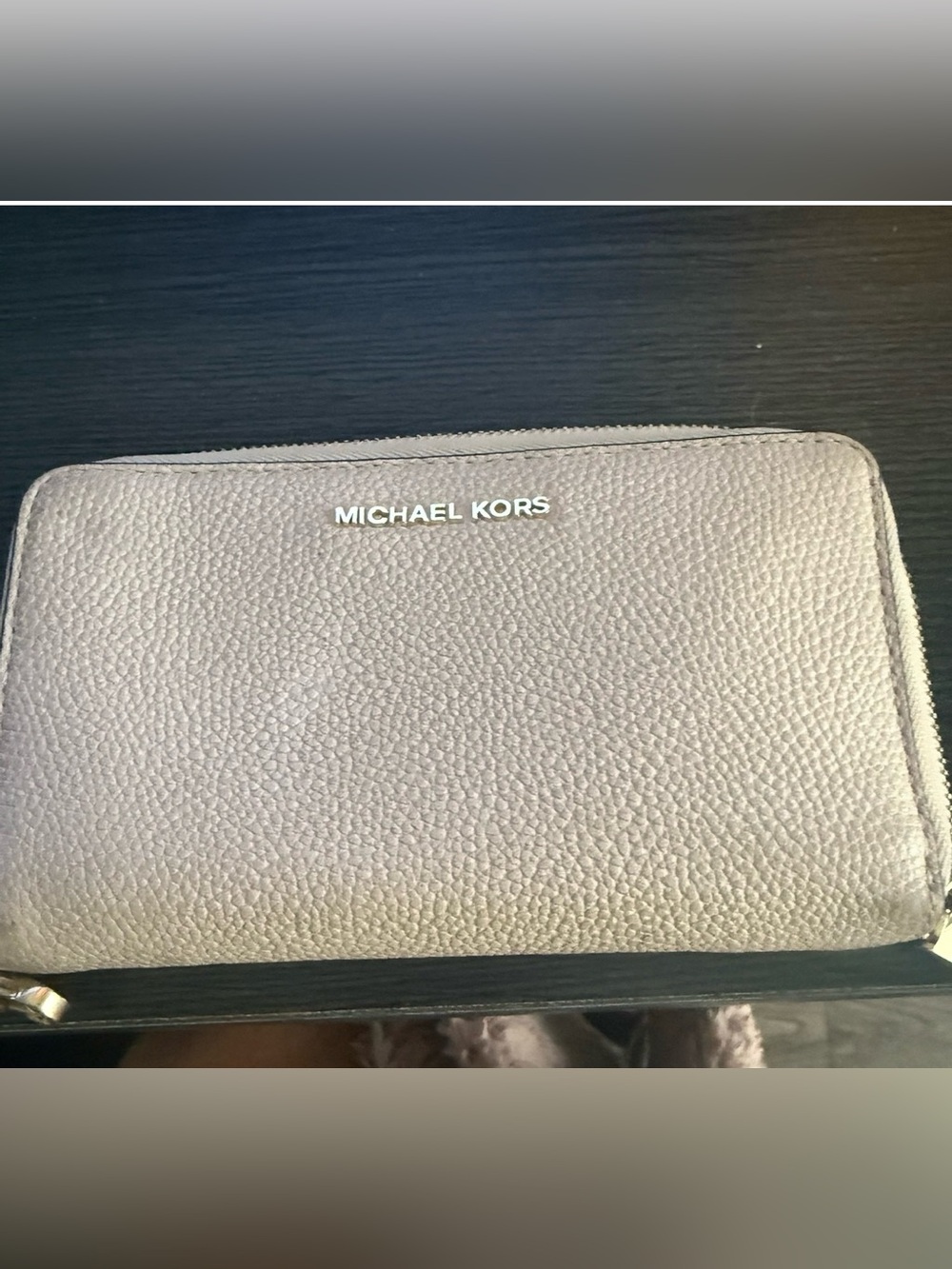 Women’s Metallic Pebbled Zip-Around Wallet - Champagne